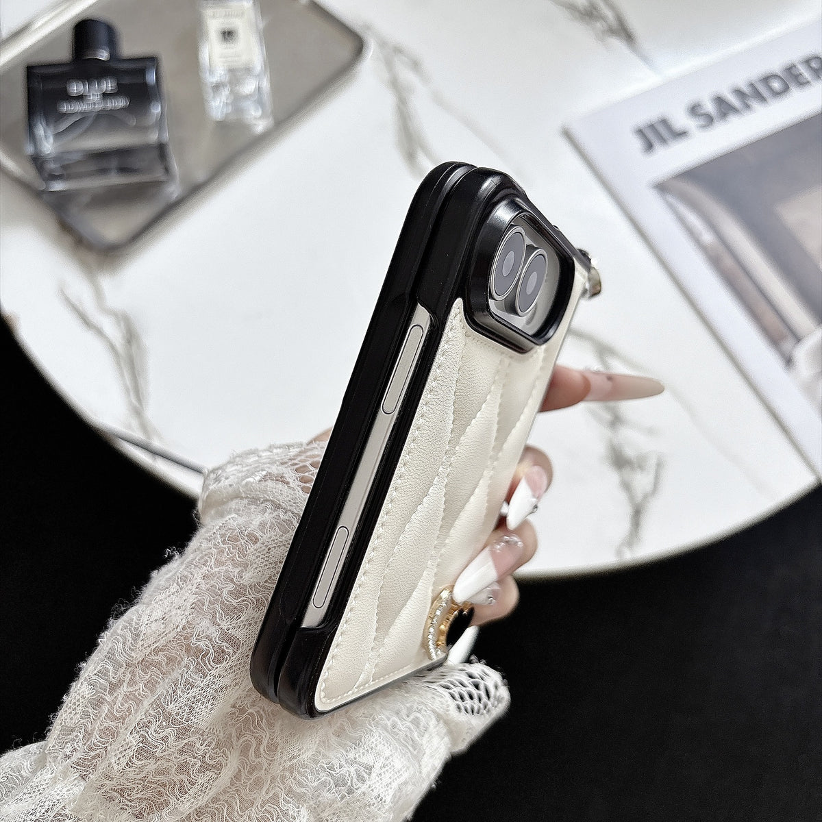 Apple iPhone Ultra heart wave pattern, central axis with front frame Case (Exclusive)