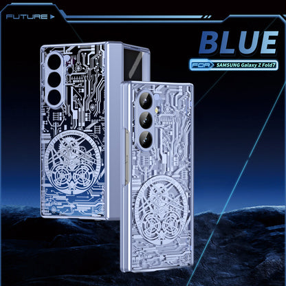 Samsung Z Fold Stacked Screen Electroplated Mechanical Gear Shell Film Cover  (Exclusive)