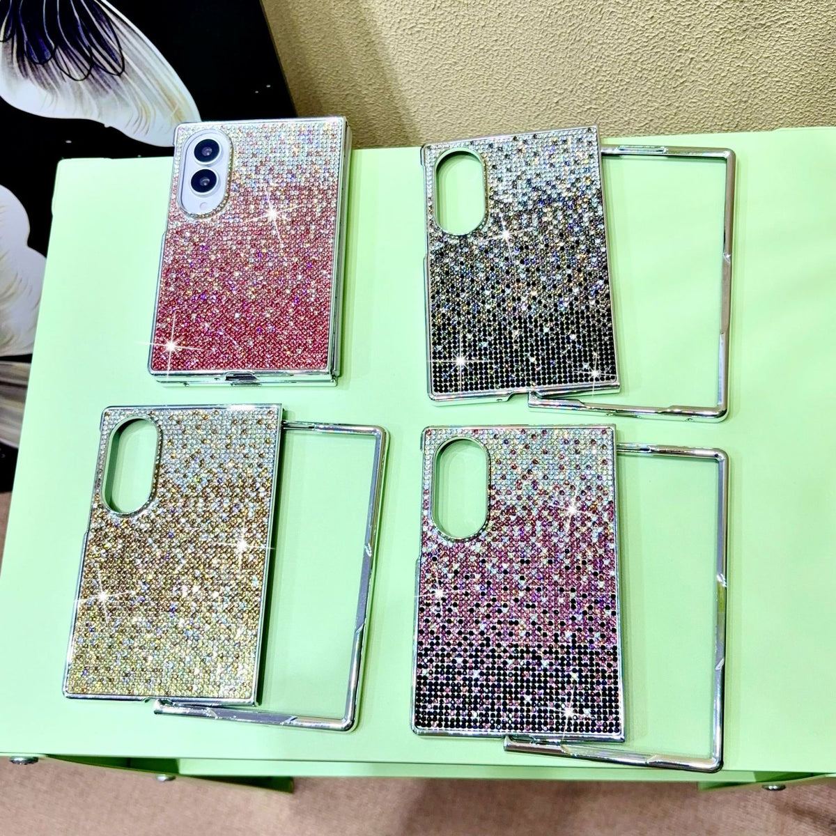 Samsung Fold electroplated gradient bracelet  diamond folding case (Exclusive)
