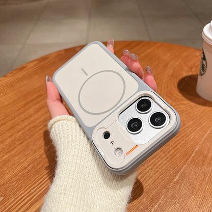 Apple Iphone Color Block Magnetic Skin Feel Frosted Cover  (Exclusive)