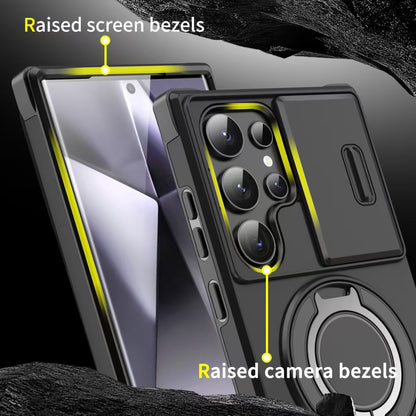 Samsung Ultra Series Applicable Magnetic Rotating Holder Phone Case With Sliding window  (Exclusive)