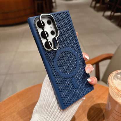 Samsung Ultra Series Honeycomb Mesh Cooling Suitable Magnetic Phone Case Skin Feel Mesh  (Exclusive)