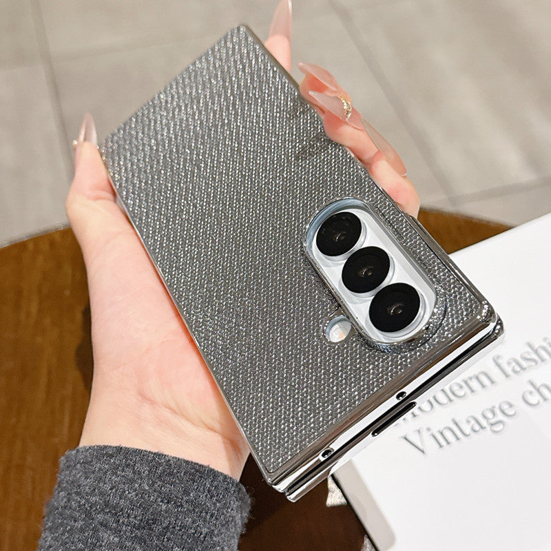 Samsung Fold Series Light Luxury Style Pearlescent Glitter Powder Mobile Phone Case Electroplated Folding Screen ( Exclusive)
