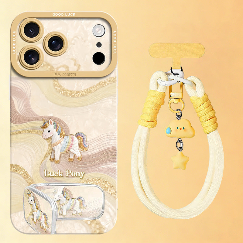 Apple Iphone Horse Silk Pony Case with Mirror Stand and Hand Strap (Exclusive)