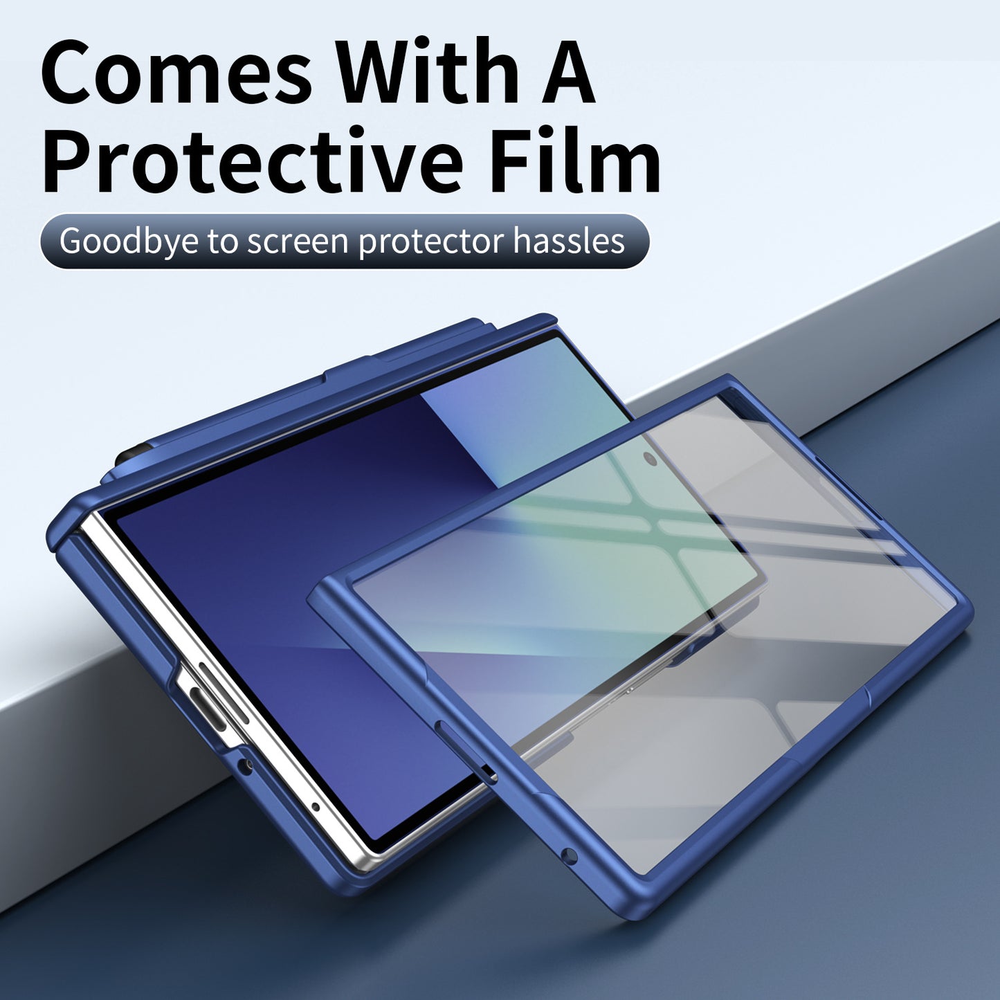 Samsung Z Fold Series Cover with Intergrated Film Solid Color  (Exclusive)