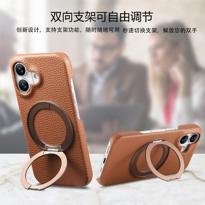 Apple Iphone series Rotating Stand Pebbled Leather Protective Cover (Exclusive)