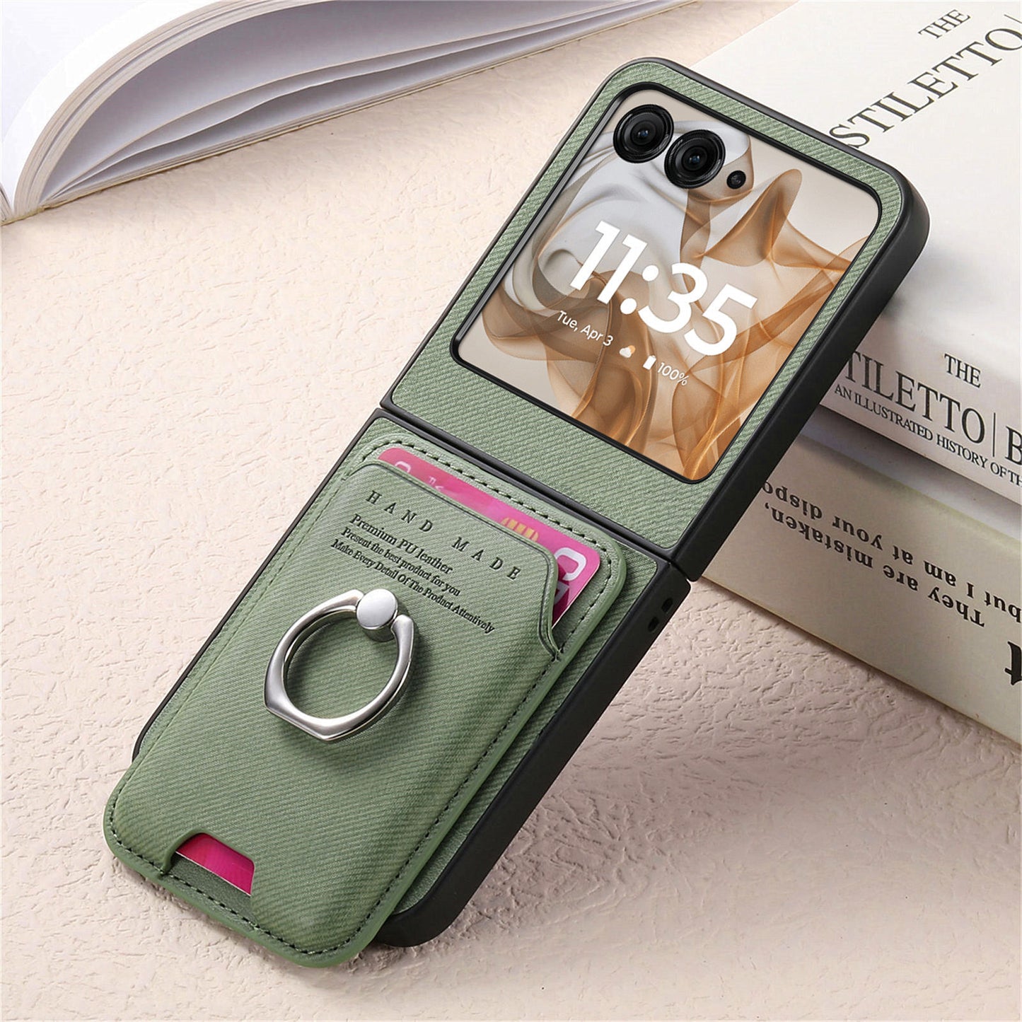 Samsung Z Flip Leather texture Pocket Case (Exclusive)