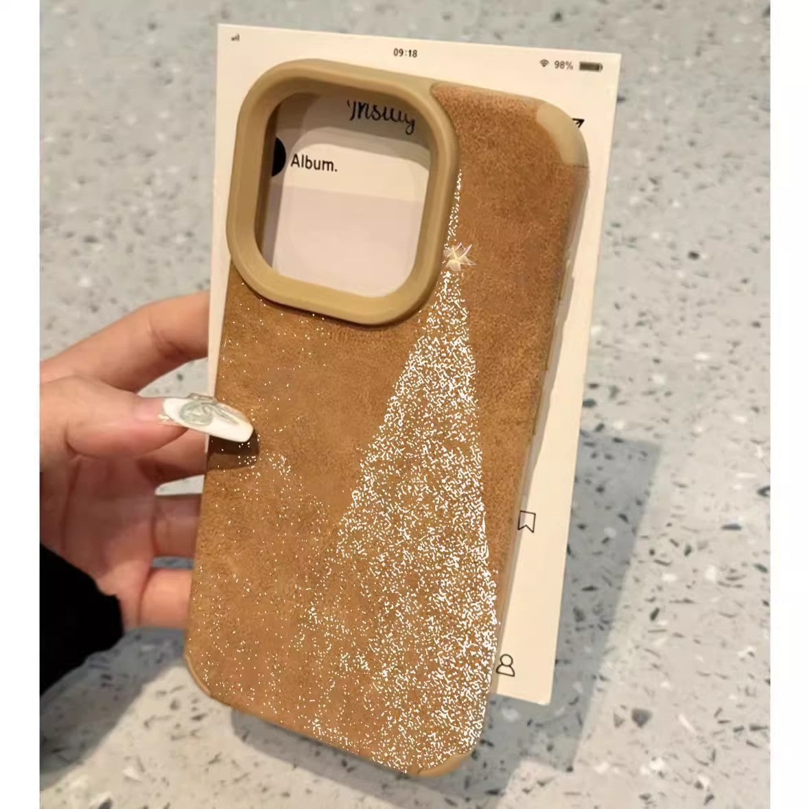 Apple Iphone White Dot Christmas Tree Suede Case (Exclusive)