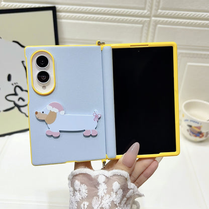 Samsung Fold series cartoon style buckle, central axis, carrying strap, protective Case (Exclusive)
