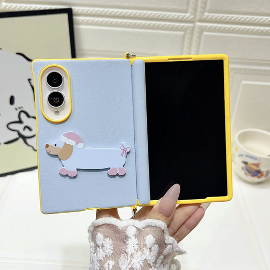 Samsung Fold series cartoon style buckle, central axis, carrying strap, protective Case (Exclusive)