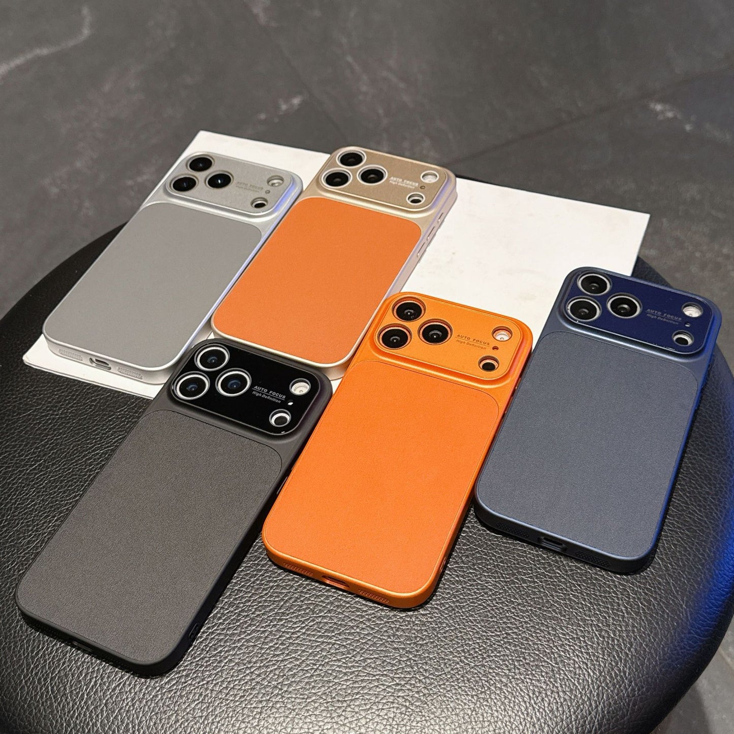 Apple Iphone Large Window Design, Plain Leather Case (Exclusive)