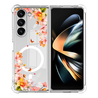 Samsung Fold & Flip Painted European and American Style Anti-Fingerprint Floral Tpu Two-In-One Phone Case (Exclusive)