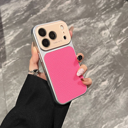 Apple Iphone New Large View Max Lychee Leather Textured Phone case  (Exclusive)