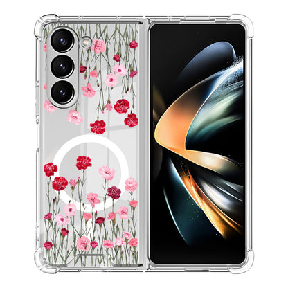 Samsung Fold & Flip Painted European and American Style Anti-Fingerprint Floral Tpu Two-In-One Phone Case (Exclusive)