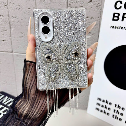 Samsung Fold & Flip series electroplated quicksand butterfly diamond folding Case (Exclusive)