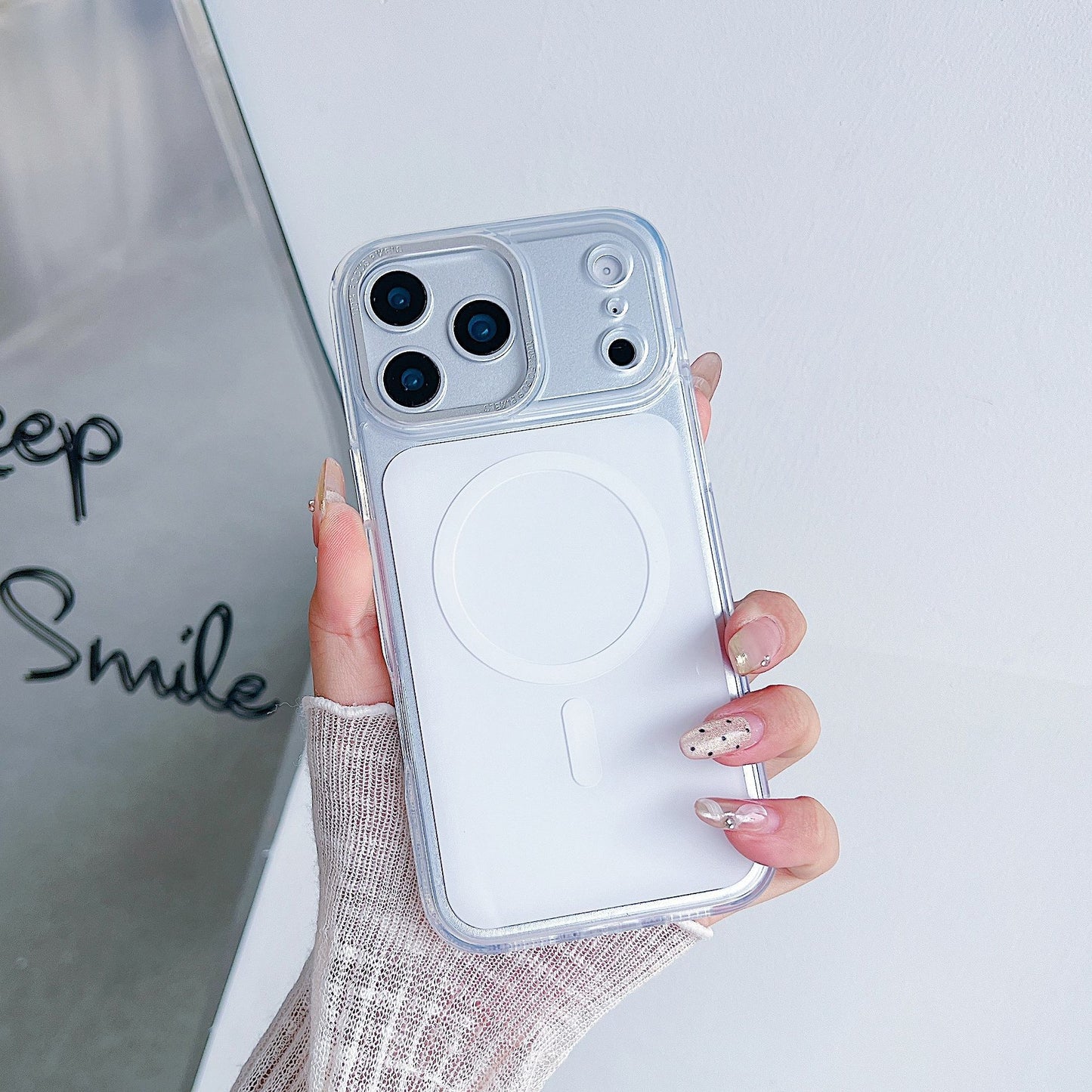 Apple Iphone Case Cloud Mirror Magnetic Cover  (Exclusive)