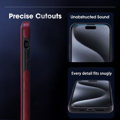 Apple Iphone Stand Phone Case, Business High-End Leather Anti-Fall Protective Case (Exclsuive)