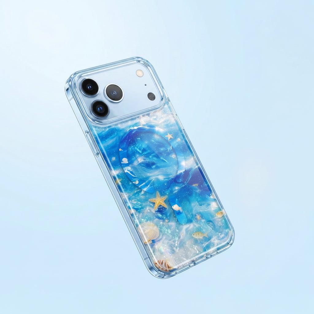 Apple Iphone Dreamy Seashell pattern magnetic phone Case (Exclusive)