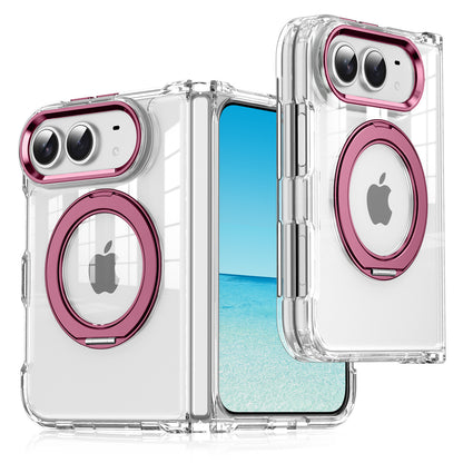 Apple iPhone Ultra Series Fold transparent folding magnetic rotating stand phone acrylic drop-proof protective case(Exclusive)