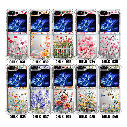 Samsung Fold & Flip Painted European and American Style Anti-Fingerprint Floral Tpu Two-In-One Phone Case (Exclusive)
