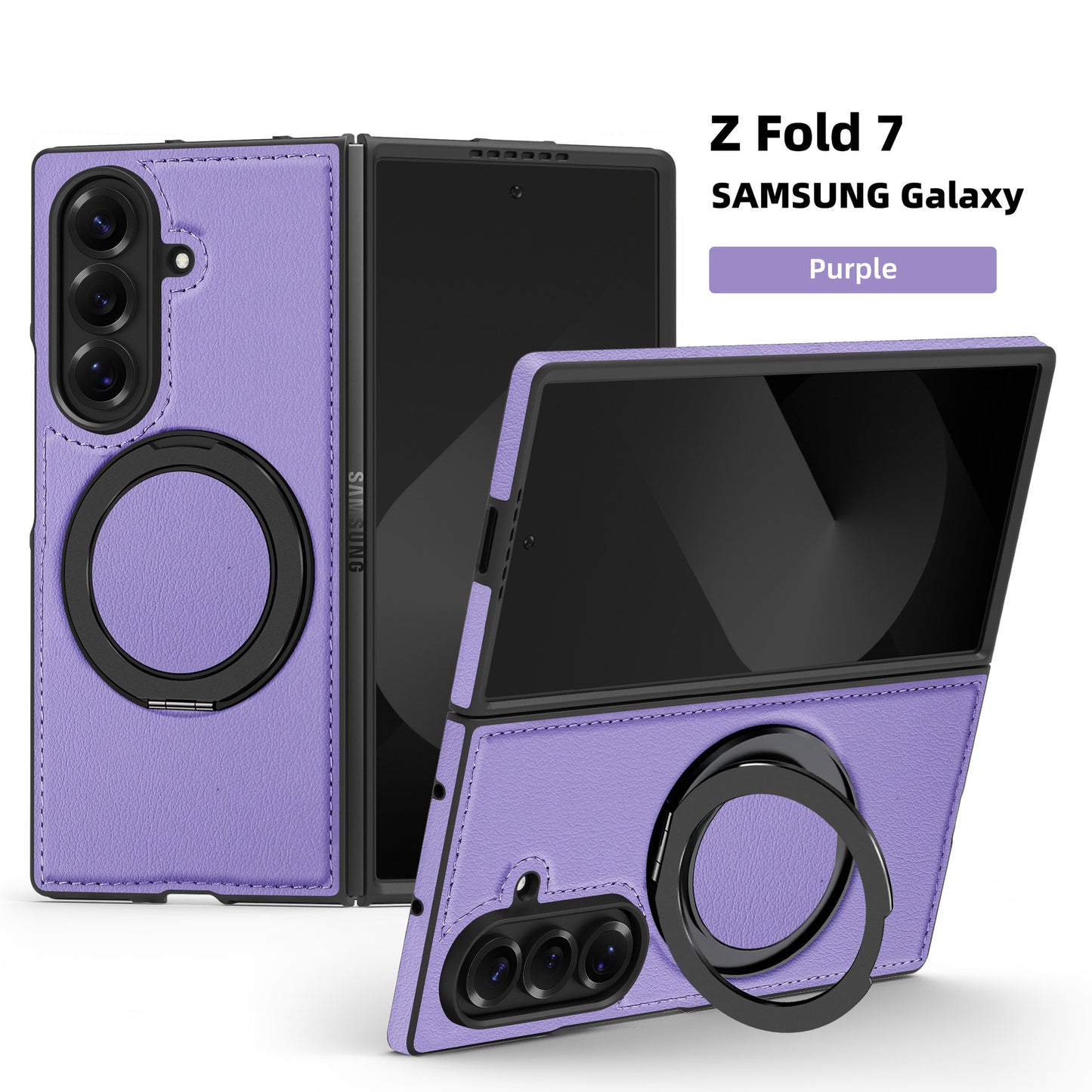Samsung Fold & Flip Series off Stacked Mobile Phone Case Yashi Leather Texture 360 Magnetic Rotating Stand (Exclusive)