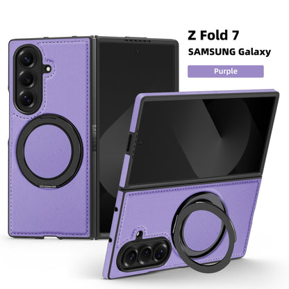 Samsung Fold & Flip Series off Stacked Mobile Phone Case Yashi Leather Texture 360 Magnetic Rotating Stand (Exclusive)