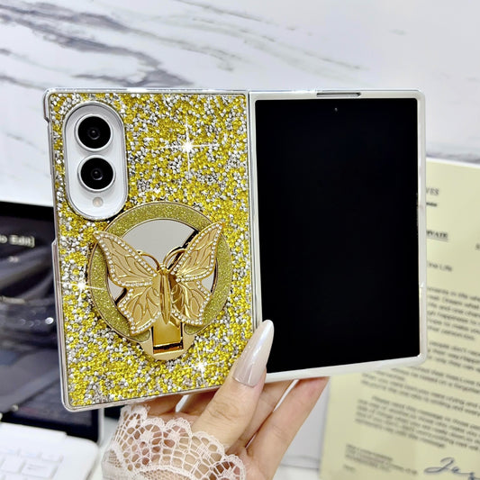 Samsung Fold electroplated butterfly folding diamond folding case (Exclusive)