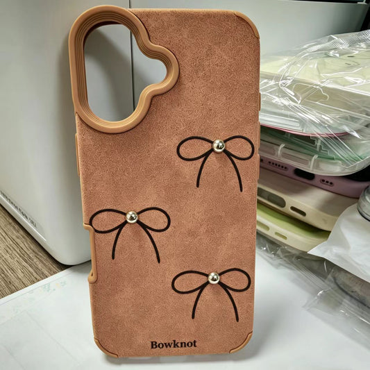 Apple Iphone White Dot Christmas Tree Suede Case (Exclusive)