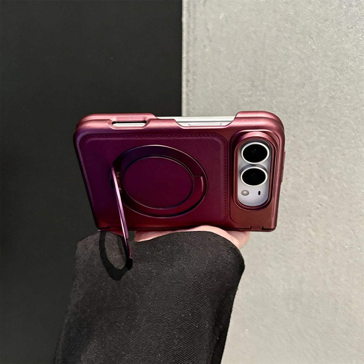 Apple iPhone Duo Business-style leather dual-axis design for drop protection Case (Exclusive)