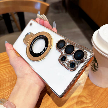 Samsusng Ultra Electroplated Borderless Mobile Phone Case Mganetic Bracket  (Exclusive)