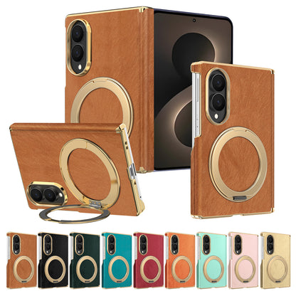 Samsung Fold series screen velvet dual-axis phone case, magnetic rotating stand Case (Exclusive)
