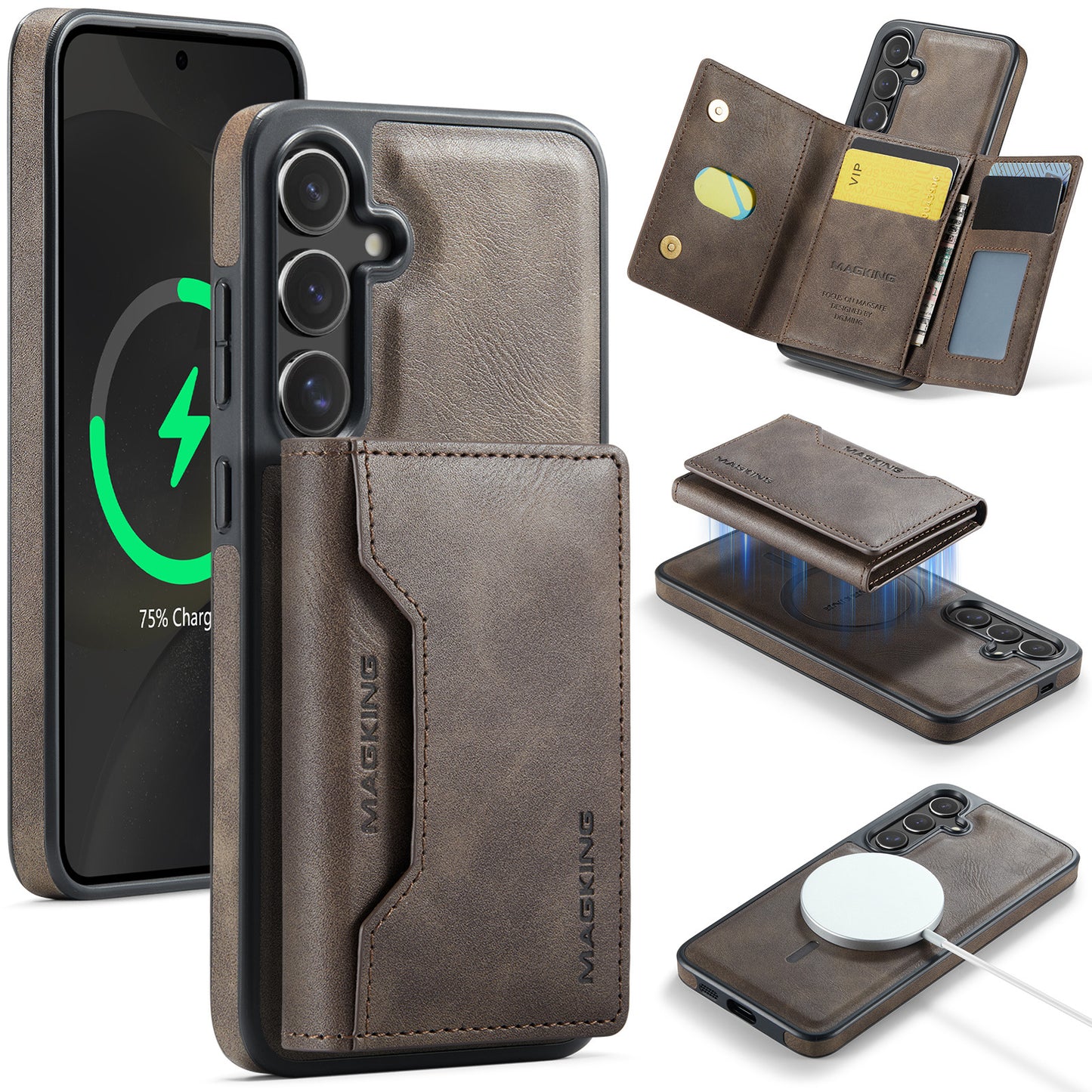 Samsung Ultra series anti-theft brush magnetic card case protective cover  wireless charger phone case magsafe (Exclusive)
