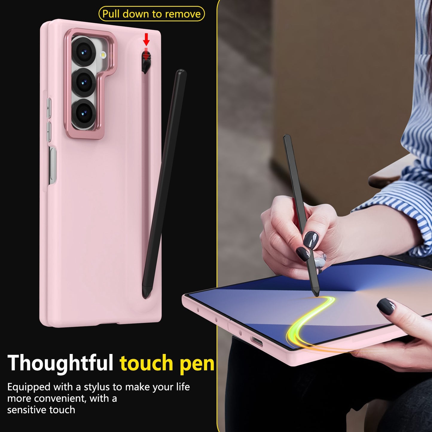 Samsung Fold series lens bracket spring pen slot case film integrated protective case (Exclusive)
