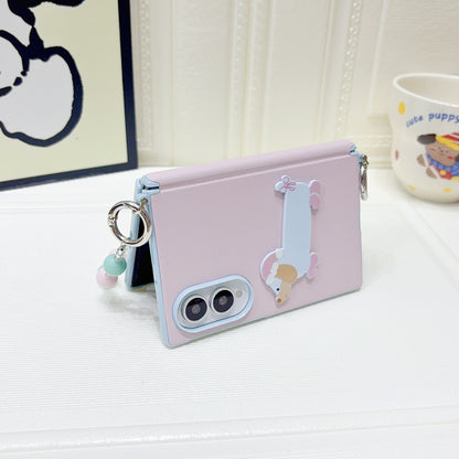 Samsung Fold series cartoon style buckle, central axis, carrying strap, protective Case (Exclusive)