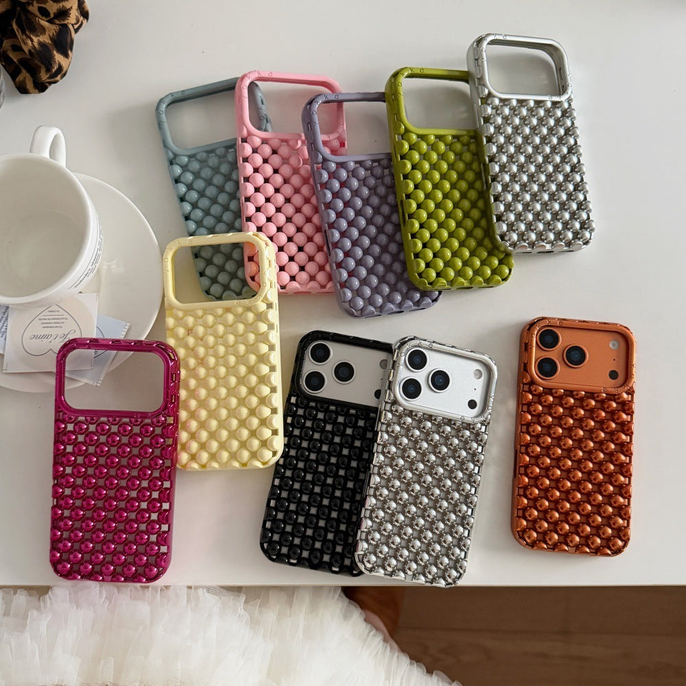 Apple Iphone Solid Color Pearl Creative Mobile Phone Case (Exclusive)