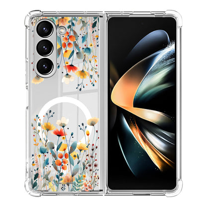 Samsung Fold & Flip Painted European and American Style Anti-Fingerprint Floral Tpu Two-In-One Phone Case (Exclusive)