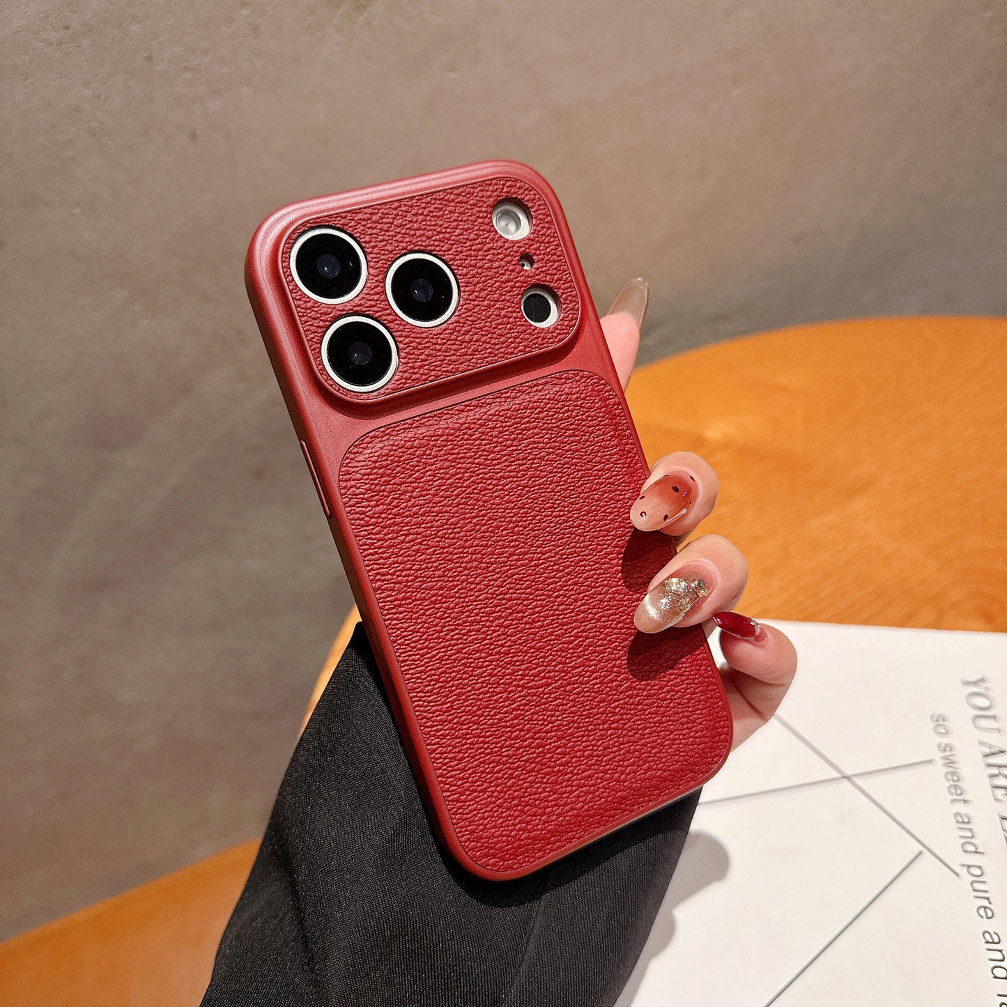 Apple Iphone Intantly Transforms Into Large View Business Style Lychee Textured Phone Case  (Exclusive)