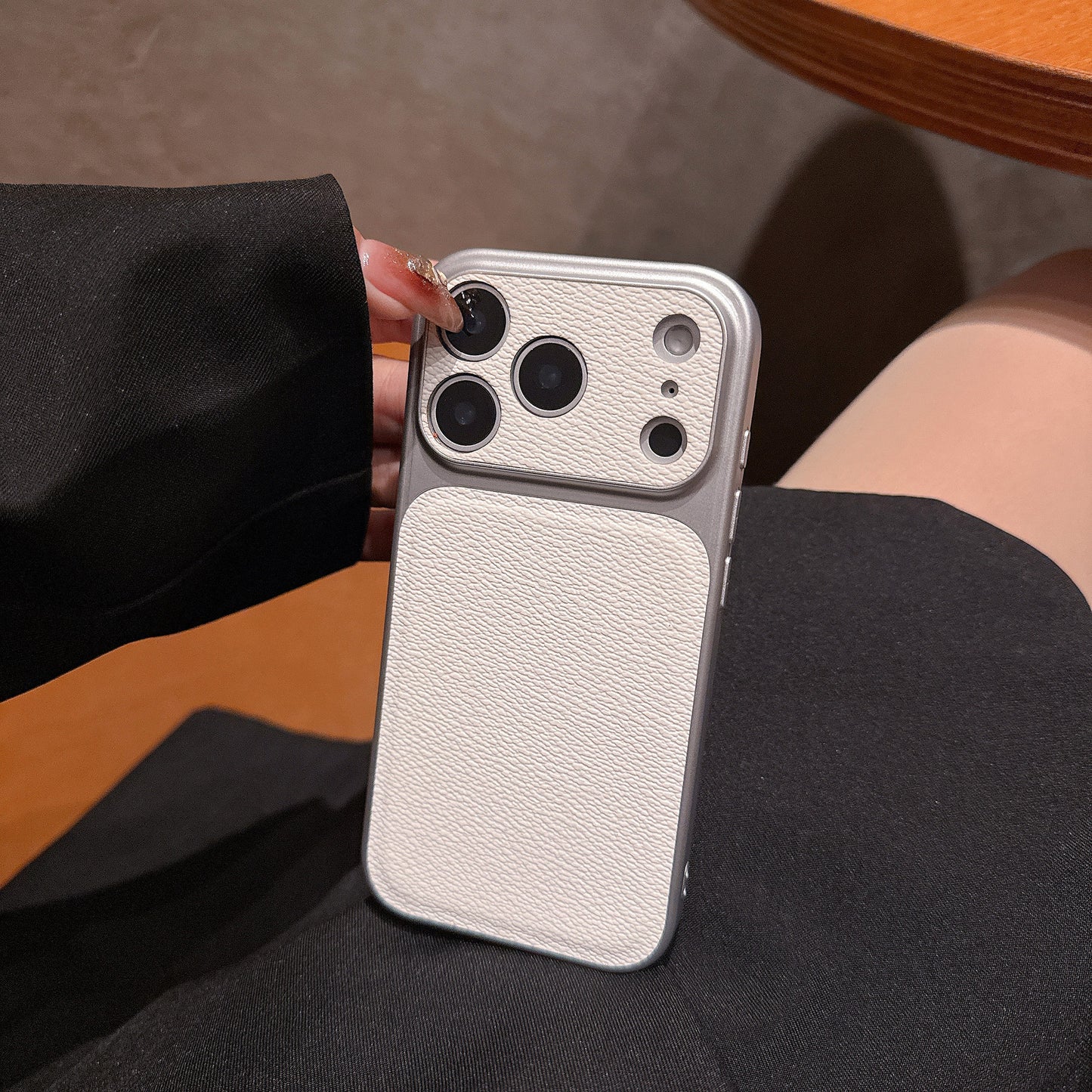 Apple Iphone Intantly Transforms Into Large View Business Style Lychee Textured Phone Case  (Exclusive)