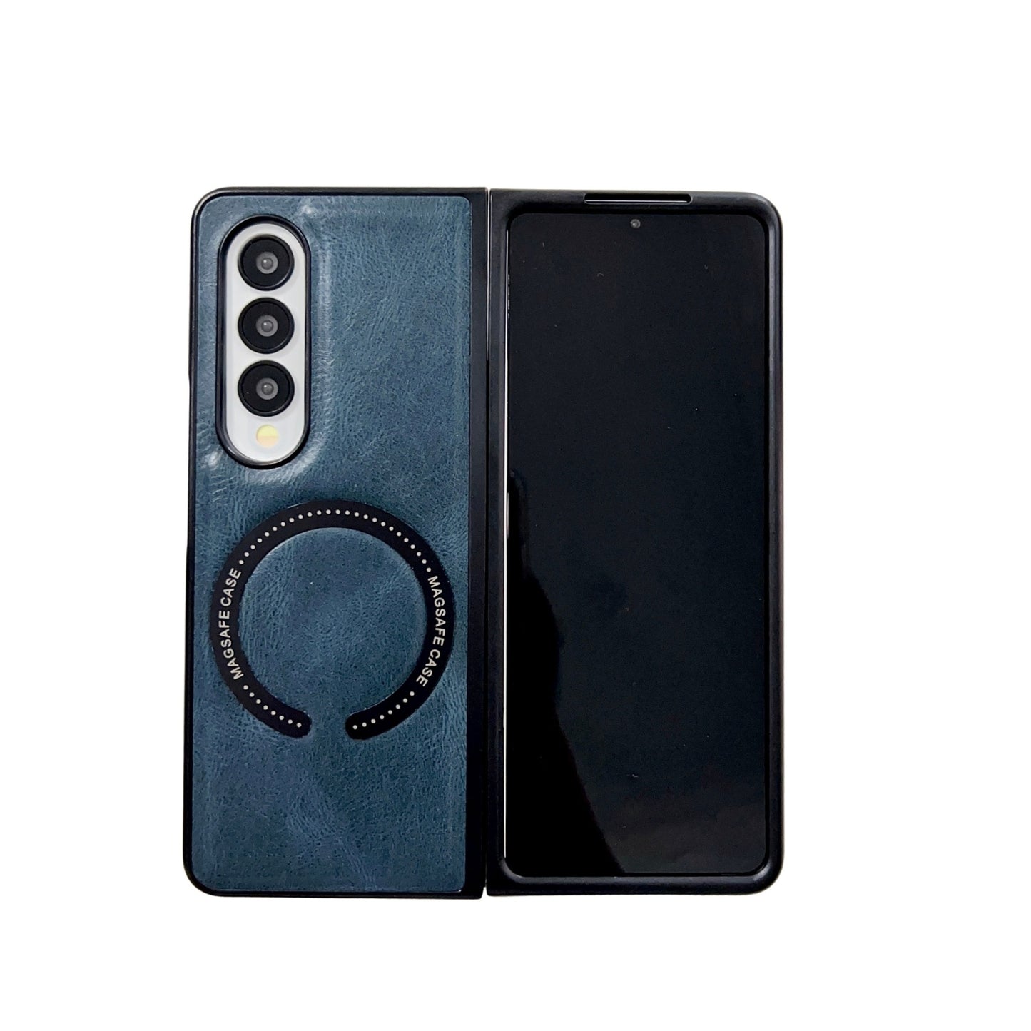 Samsung Fold series business men's retro oil-wax textured leather case (Exclusive)