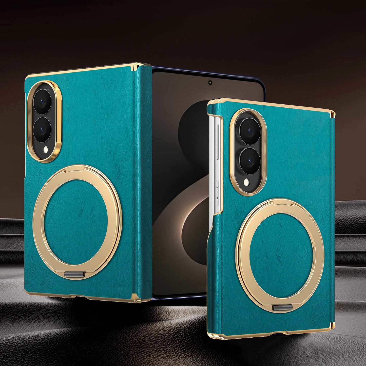 Samsung Fold series screen velvet dual-axis phone case, magnetic rotating stand Case (Exclusive)