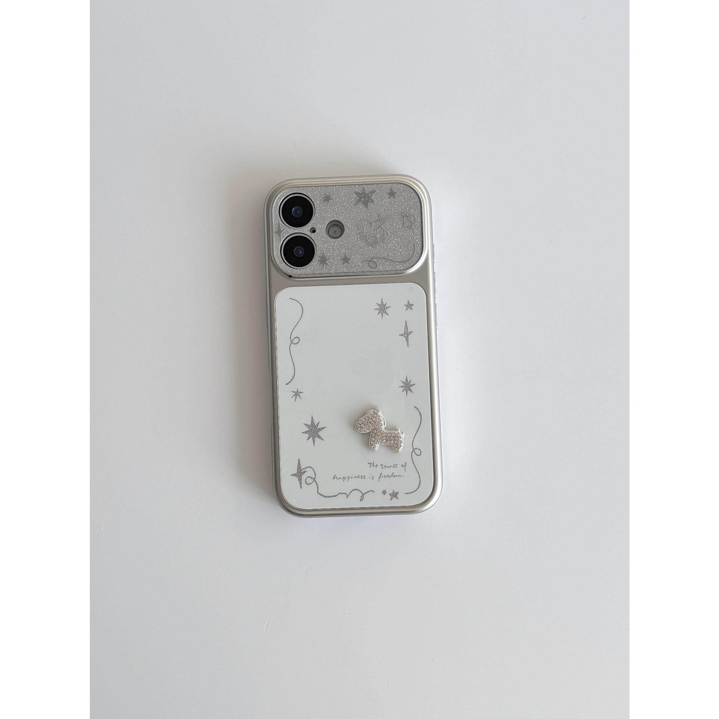 Apple Iphone White Background 3D Rhinestone Pony Case (Exclusive)