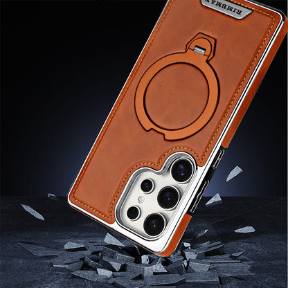 Samsung Ultra series 360-Degree Rotating Magnetic Stand, High-End Leather Texture Case (Exclusive)