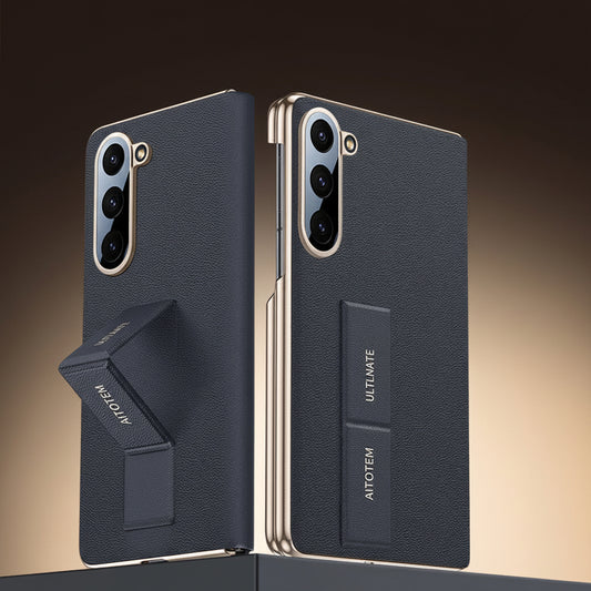 Samsung Fold Series leather wristband dual-axis flip phone Case (Exclusive)