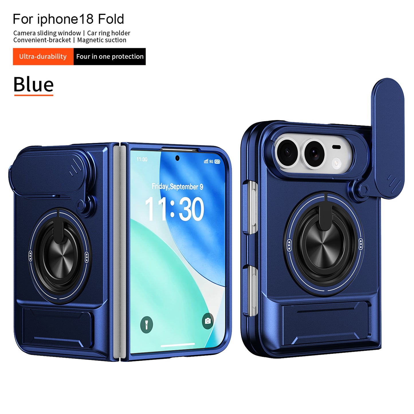 Apple iPhone Ultra Fold Shunjia sliding window Ultra stand, magnetic anti-drop phone case (Exclusive)