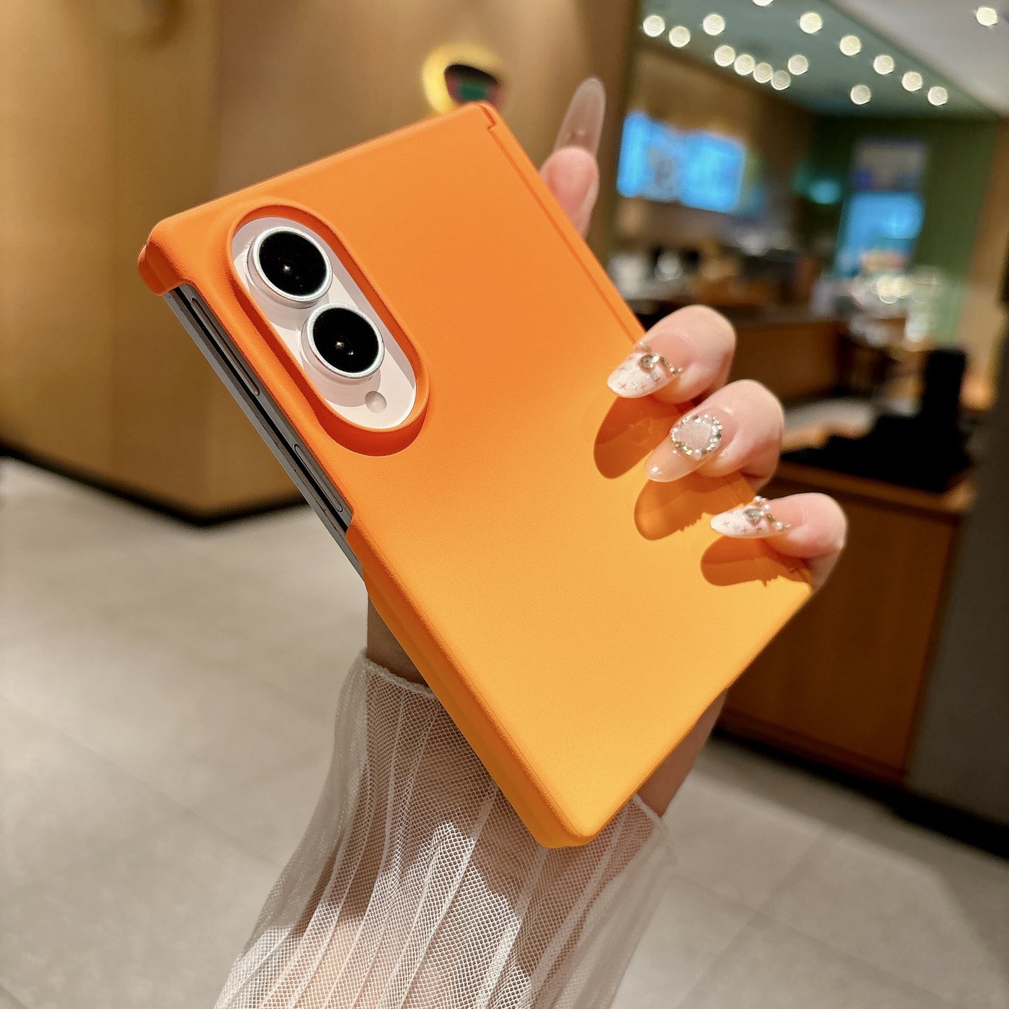 Samsung Fold wide phone magnetic closure gradient frosted case (Exclusive)