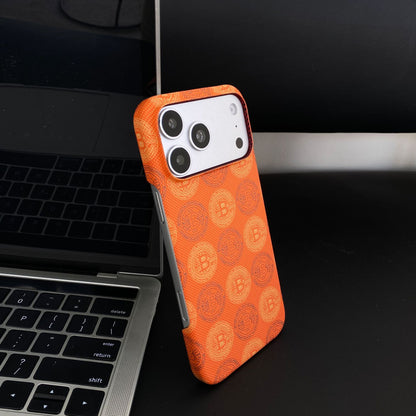 Apple Iphone Kevlar Magnetic Cover with Bitcoin Pattern  (Exclusive)