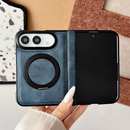 Apple iPhone Ultra Fold magnetic rotating stand, plain leather protective case (Exclusive)