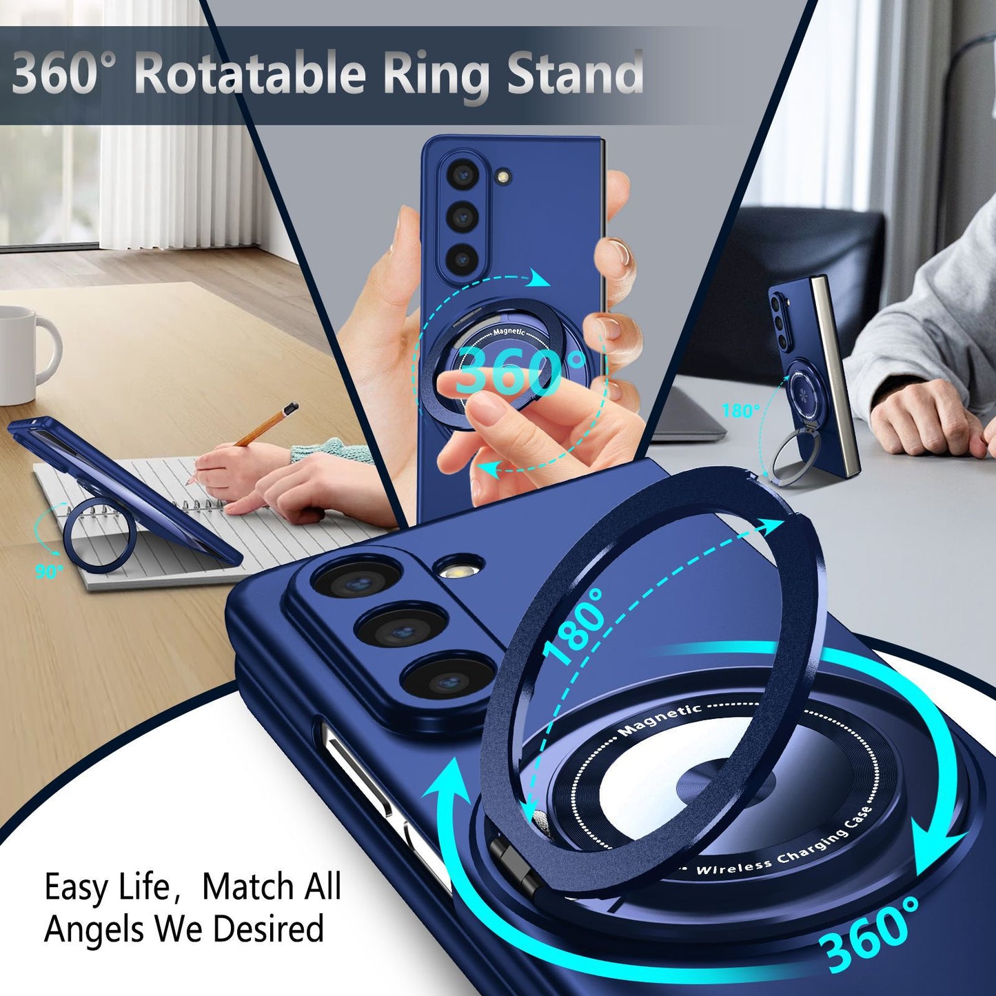 Samsung Fold & Flip Series Suitable Magnetic Rotating Stand Anti-Fall Phone Case (Exclusive)