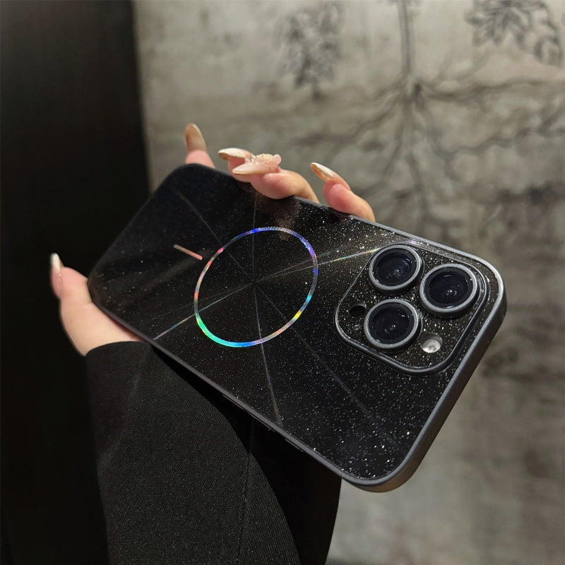 Apple Iphone Ice Crystal Glitter Fine Circle Cover  (Exclusive)
