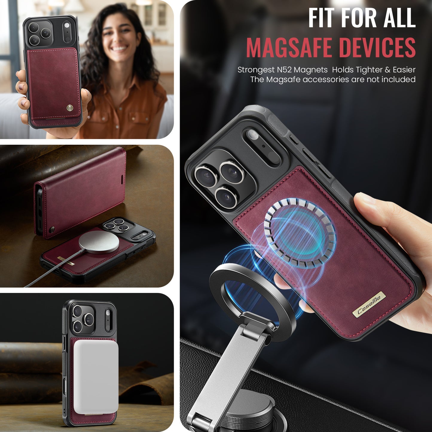 Apple Iphone Flip Magnetic Split Mobile Phone Case (Exclusive)